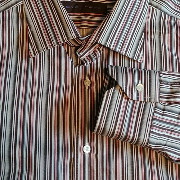 Etro Wild Striped Long Sleeve Shirt EU 46/ 18 x 37 - Picture 3 of 3